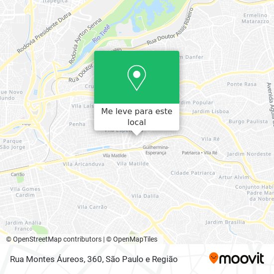 Rua Montes Áureos, 360 mapa