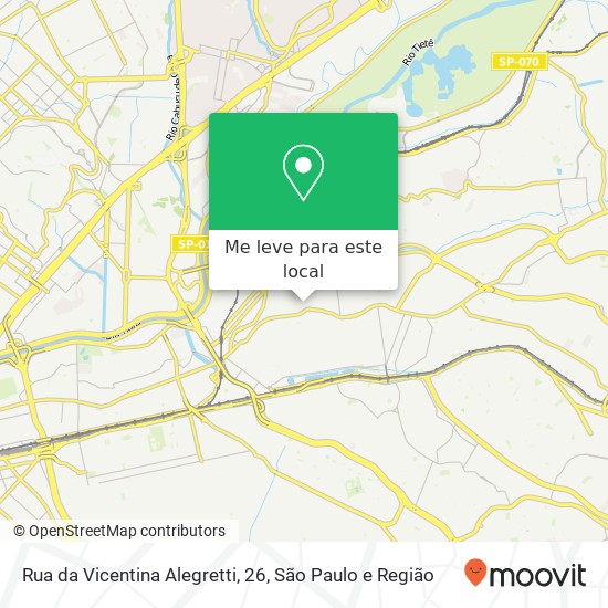 Rua da Vicentina Alegretti, 26, Penha São Paulo-SP mapa