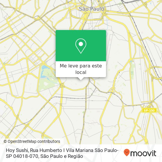 Hoy Sushi, Rua Humberto I Vila Mariana São Paulo-SP 04018-070 mapa