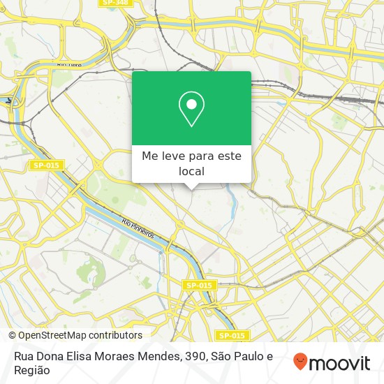 Rua Dona Elisa Moraes Mendes, 390, Alto de Pinheiros São Paulo-SP mapa