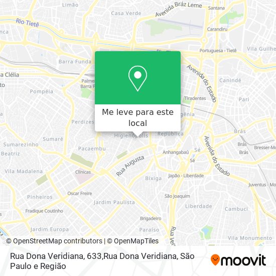 Rua Dona Veridiana, 633,Rua Dona Veridiana mapa