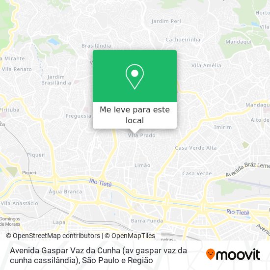 Avenida Gaspar Vaz da Cunha (av gaspar vaz da cunha cassilândia) mapa