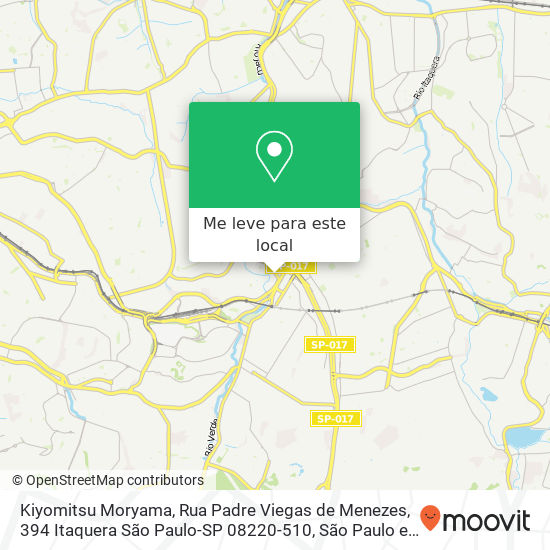 Kiyomitsu Moryama, Rua Padre Viegas de Menezes, 394 Itaquera São Paulo-SP 08220-510 mapa