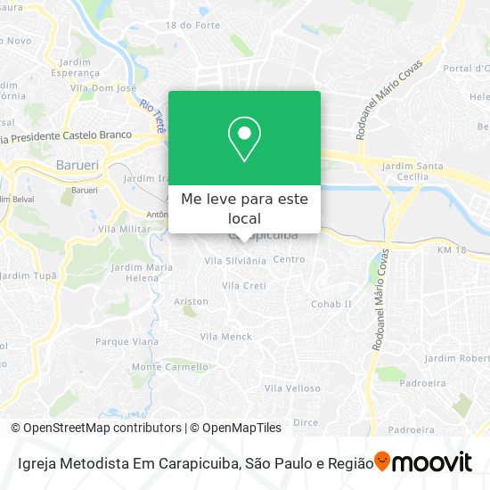 Igreja Metodista Em Carapicuiba mapa