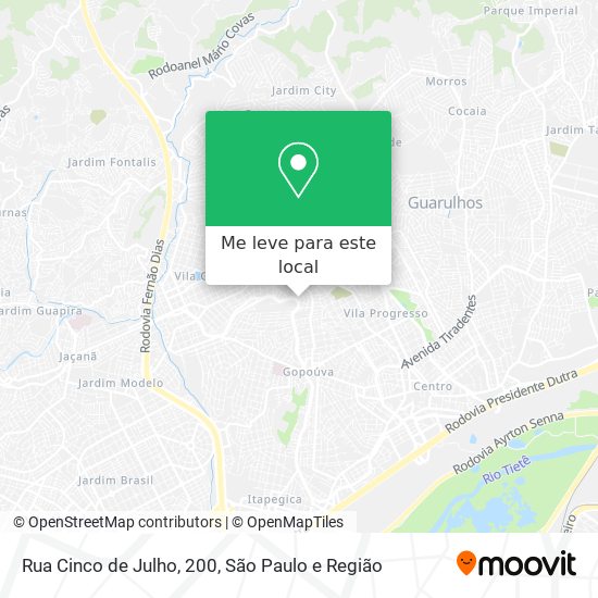 Rua Cinco de Julho, 200 mapa