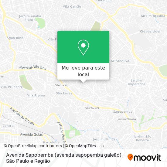 Avenida Sapopemba (avenida sapopemba galeão) mapa