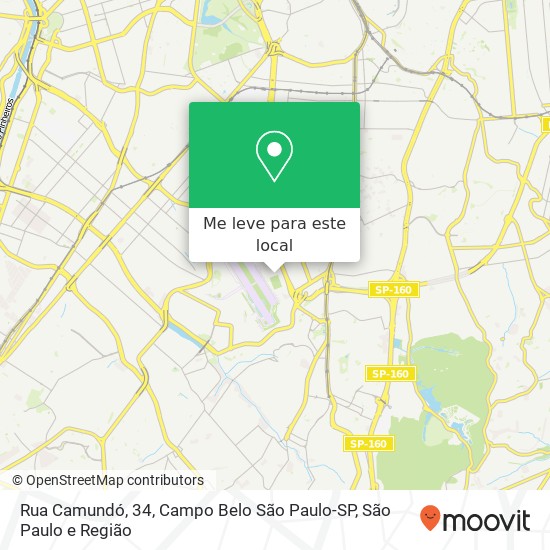 Rua Camundó, 34, Campo Belo São Paulo-SP mapa