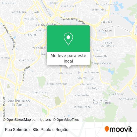 Rua Solimões mapa