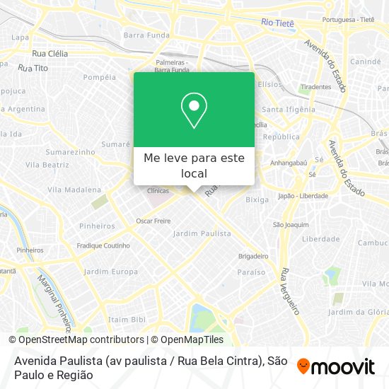 Avenida Paulista (av paulista / Rua Bela Cintra) mapa