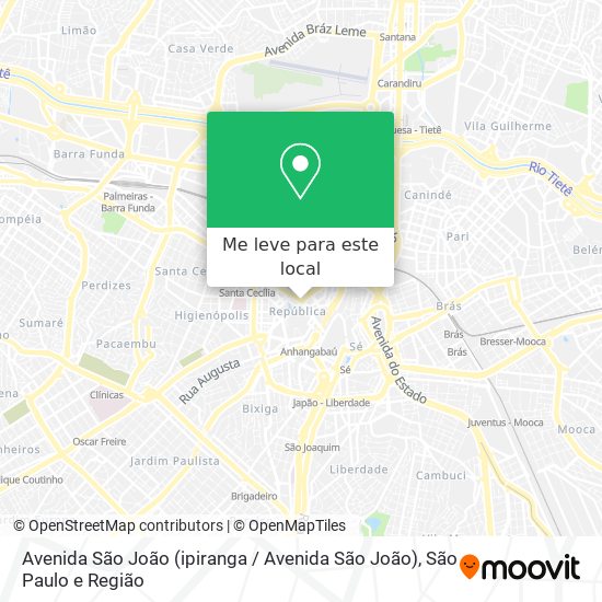 Avenida São João mapa