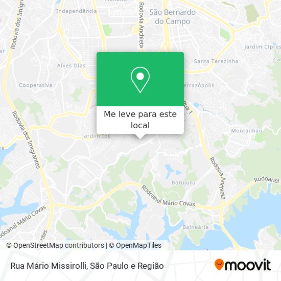 Rua Mário Missirolli mapa