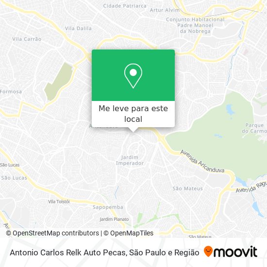 Antonio Carlos Relk Auto Pecas mapa