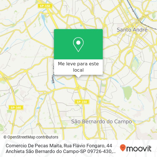 Comercio De Pecas Maita, Rua Flávio Fongaro, 44 Anchieta São Bernardo do Campo-SP 09726-430 mapa