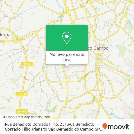 Rua Benedicto Conrado Filho, 251,Rua Benedicto Conrado Filho, Planalto São Bernardo do Campo-SP mapa