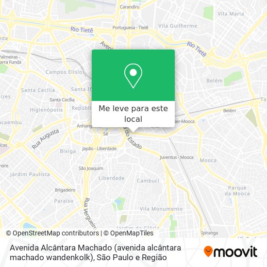 Avenida Alcântara Machado (avenida alcântara machado wandenkolk) mapa