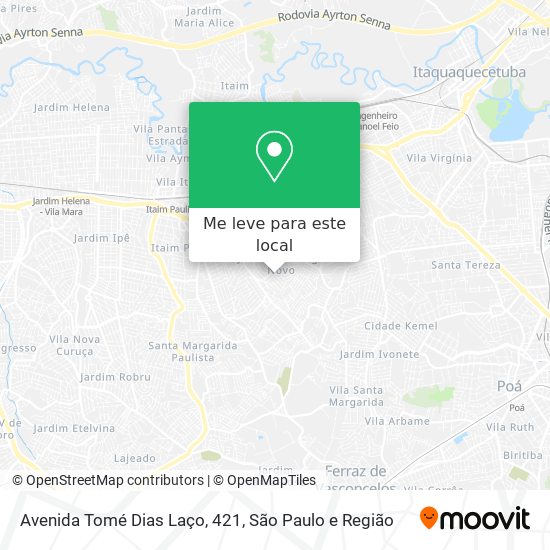 Avenida Tomé Dias Laço, 421 mapa