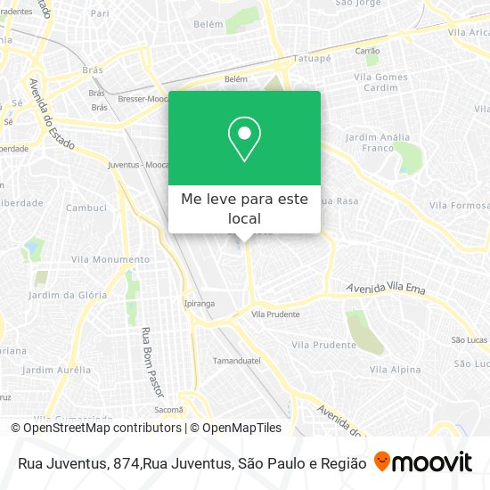 Rua Juventus, 874,Rua Juventus mapa