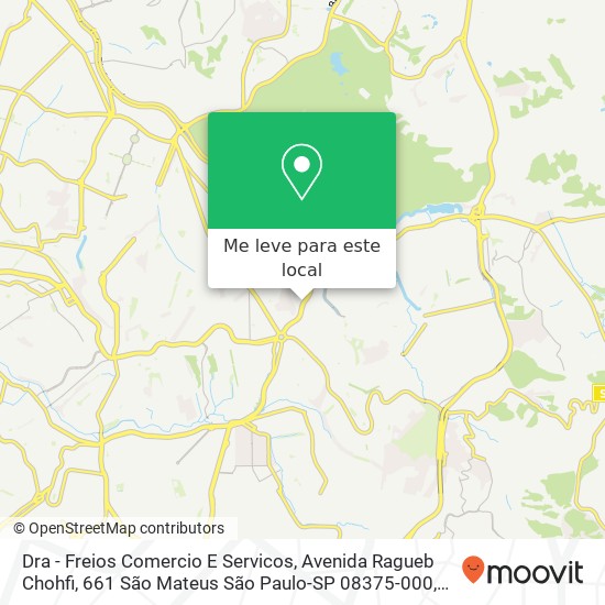 Dra - Freios Comercio E Servicos, Avenida Ragueb Chohfi, 661 São Mateus São Paulo-SP 08375-000 mapa