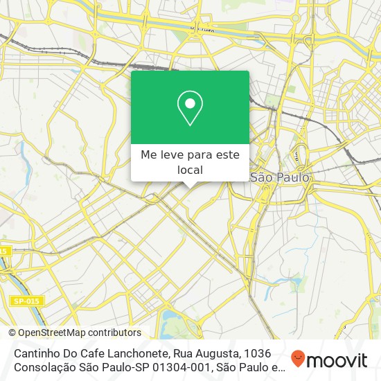 Cantinho Do Cafe Lanchonete, Rua Augusta, 1036 Consolação São Paulo-SP 01304-001 mapa