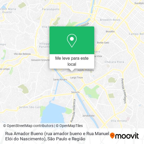 Rua Amador Bueno (rua amador bueno e Rua Manuel Elói do Nascimento) mapa
