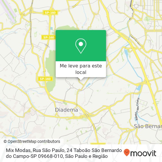 Mix Modas, Rua São Paulo, 24 Taboão São Bernardo do Campo-SP 09668-010 mapa