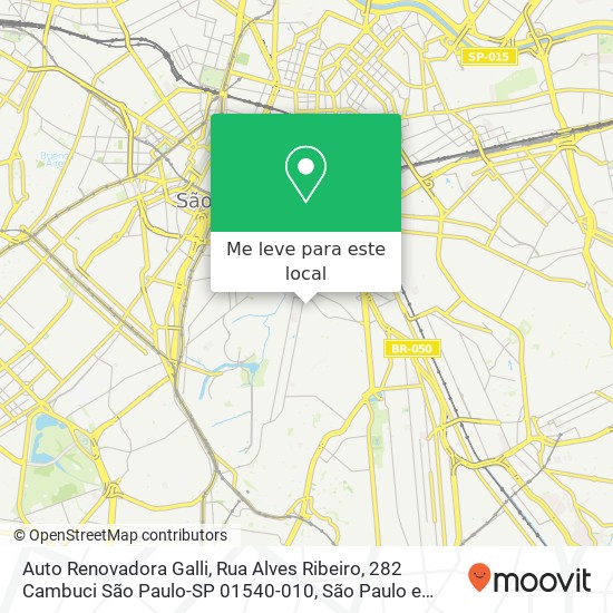 Auto Renovadora Galli, Rua Alves Ribeiro, 282 Cambuci São Paulo-SP 01540-010 mapa