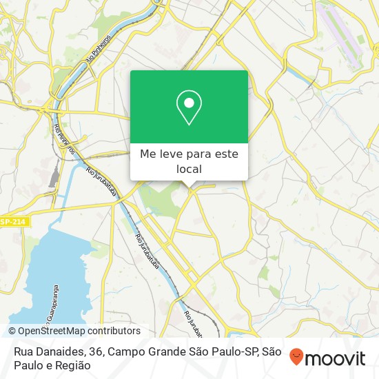 Rua Danaides, 36, Campo Grande São Paulo-SP mapa