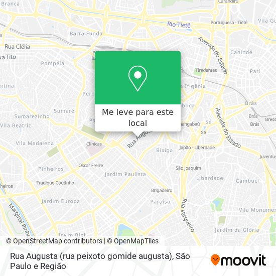 Rua Augusta (rua peixoto gomide augusta) mapa