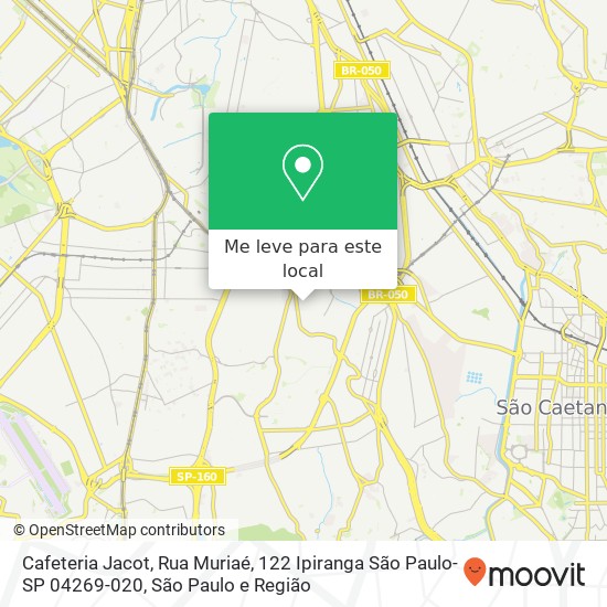 Cafeteria Jacot, Rua Muriaé, 122 Ipiranga São Paulo-SP 04269-020 mapa