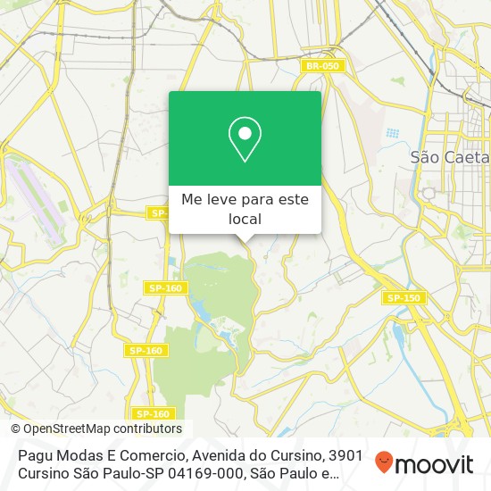 Pagu Modas E Comercio, Avenida do Cursino, 3901 Cursino São Paulo-SP 04169-000 mapa