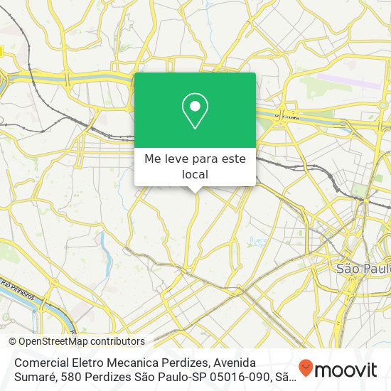 Comercial Eletro Mecanica Perdizes, Avenida Sumaré, 580 Perdizes São Paulo-SP 05016-090 mapa