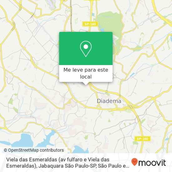 Viela das Esmeraldas (av fulfaro e Viela das Esmeraldas), Jabaquara São Paulo-SP mapa