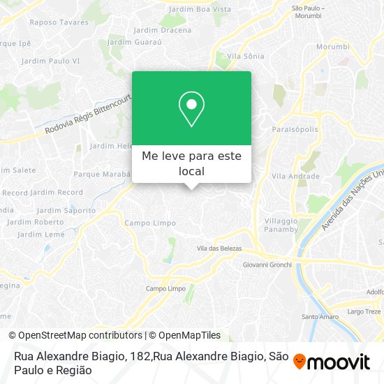 Rua Alexandre Biagio, 182,Rua Alexandre Biagio mapa