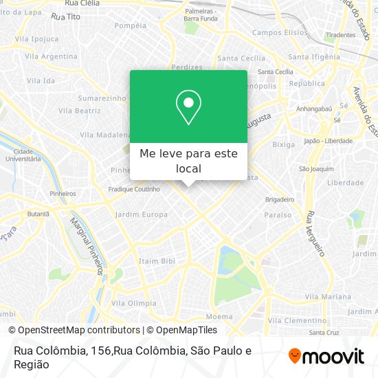 Rua Colômbia, 156,Rua Colômbia mapa