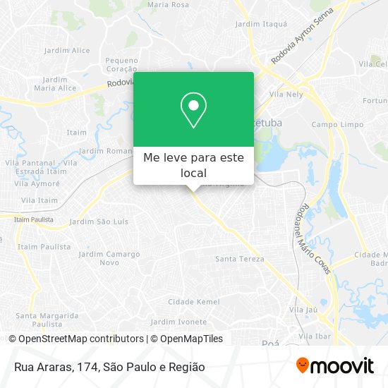 Rua Araras, 174 mapa