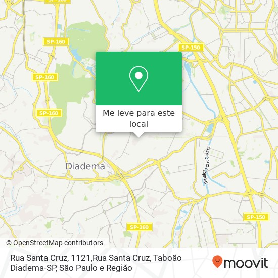 Rua Santa Cruz, 1121,Rua Santa Cruz, Taboão Diadema-SP mapa