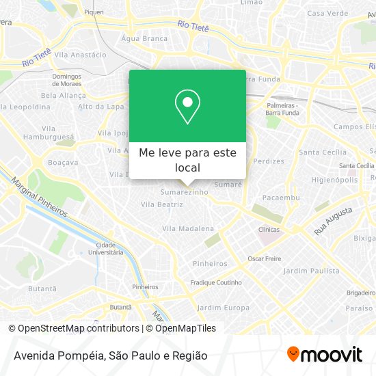Avenida Pompéia mapa