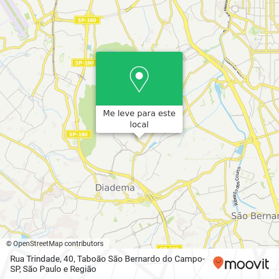 Rua Trindade, 40, Taboão São Bernardo do Campo-SP mapa