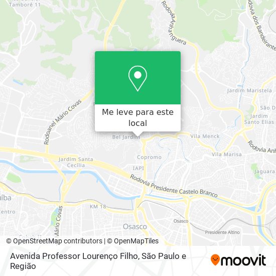 Avenida Professor Lourenço Filho mapa