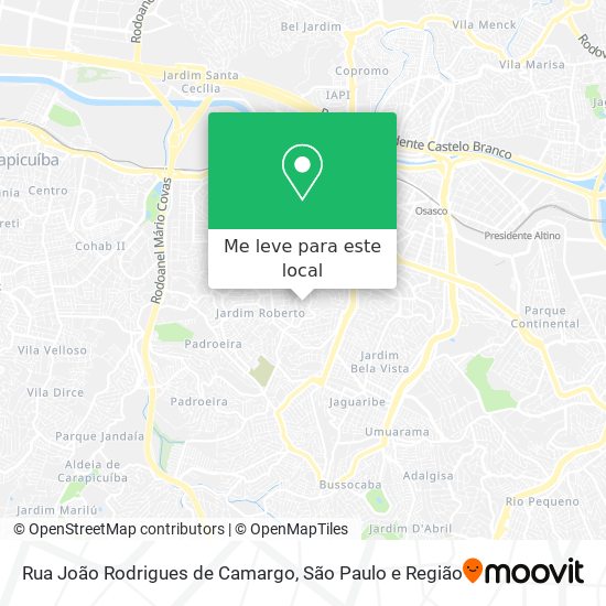 Rua João Rodrigues de Camargo mapa
