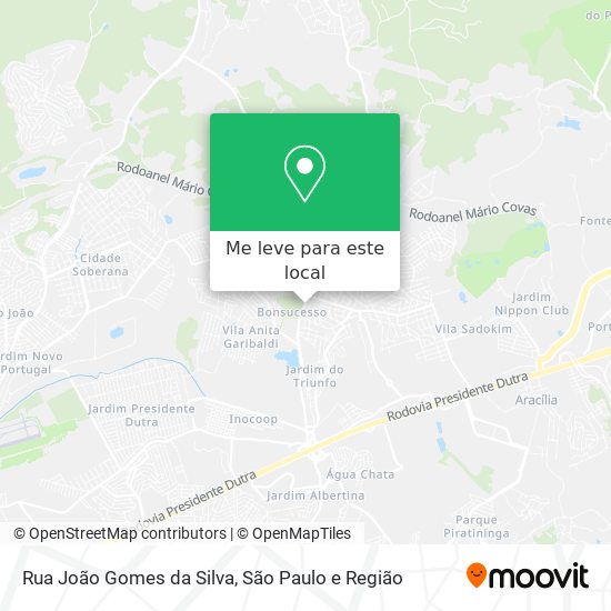 Rua João Gomes da Silva mapa