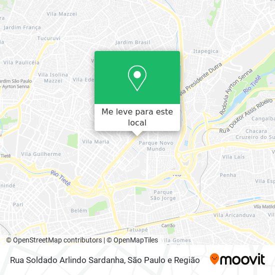 Rua Soldado Arlindo Sardanha mapa