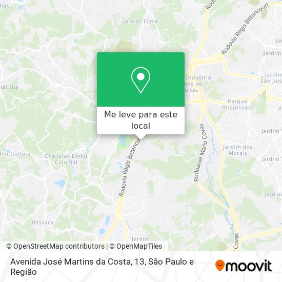 Avenida José Martins da Costa, 13 mapa