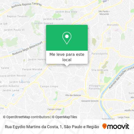 Rua Egydio Martins da Costa, 1 mapa