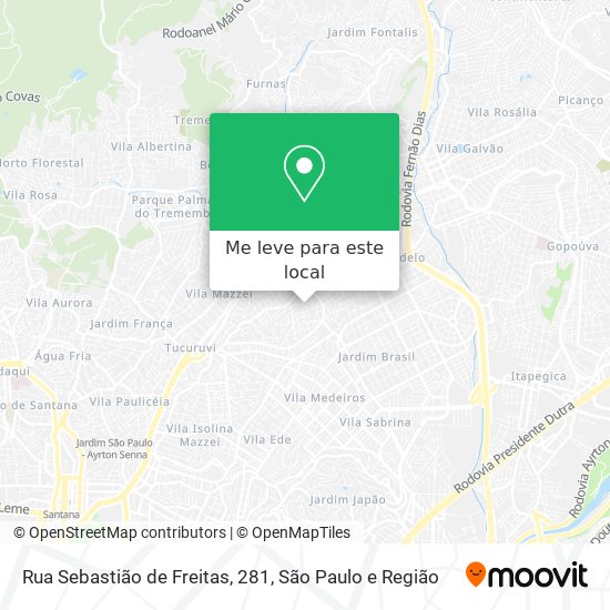 Rua Sebastião de Freitas, 281 mapa