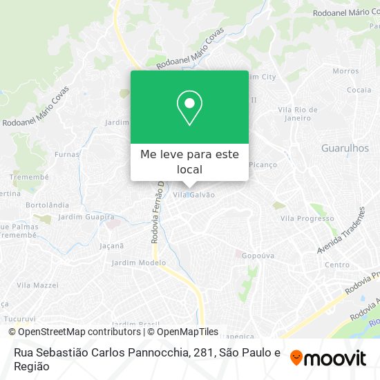 Rua Sebastião Carlos Pannocchia, 281 mapa
