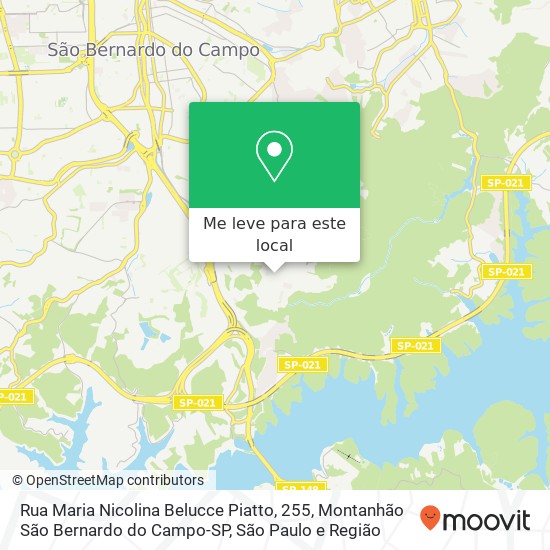 Rua Maria Nicolina Belucce Piatto, 255, Montanhão São Bernardo do Campo-SP mapa