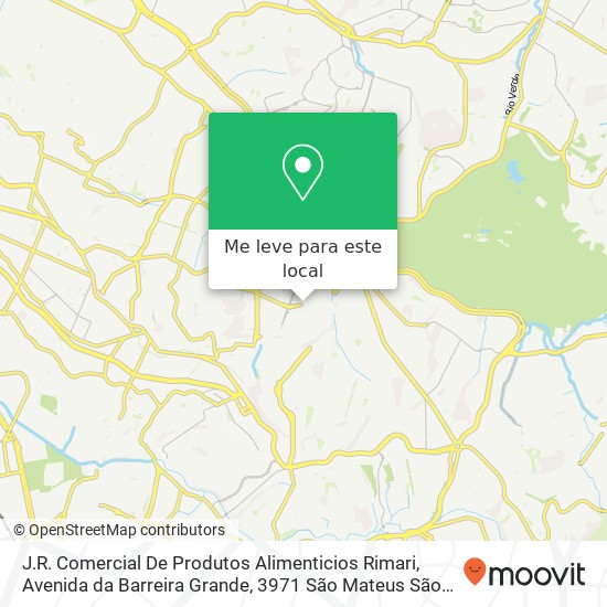 J.R. Comercial De Produtos Alimenticios Rimari, Avenida da Barreira Grande, 3971 São Mateus São Paulo-SP 03916-000 mapa