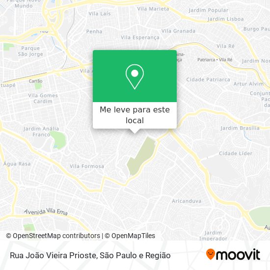 Rua João Vieira Prioste mapa