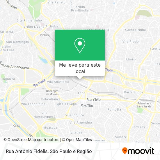 Rua Antônio Fidélis mapa